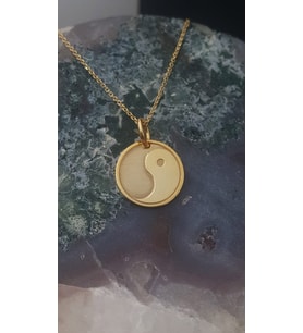 Altın Kaplama Yin Yang Gümüş Kolye