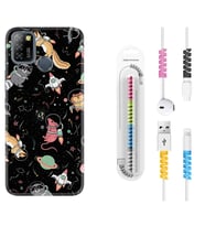 INFINIX Smart 4 5 6 Zero 8 S5 Pro Kılıf Kablo Koruma Spiral Silikon Planet Animals 1771