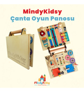 Montessori Aktivite ve Öğrenme Çantası Eğitici ve Geliştirici Ahşap Oyuncak Panosu