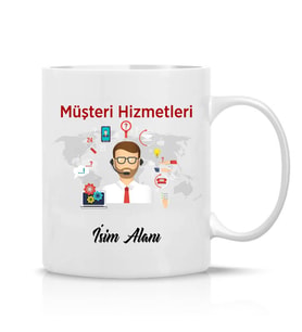Müşteri Hizmetleri Özel Hediye İsimli Çay Kahve Kupa Bardak-callcenter1-038