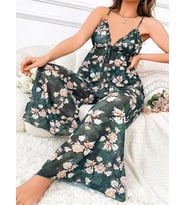 Amora Secret Özel Tasarım Büyük Beden Çiçek Desenli Bol Kesim 2'li Pijama Takımı