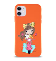Apple iPhone 11 Uyumlu Lansman Kılıf Vespagirl Tasarımlı Altı Kapalı İçi Kadife Kaplı Silikon Kapak (Şeffaf)