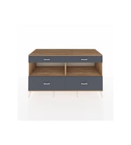 Kronos Konsol 2 Raflı 4 Çekmeceli  176x59x99 Çam-Çam/Antrasit
