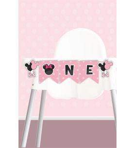 Minnie Mouse Pink Temalı ONE banner *Kalın Kağıt