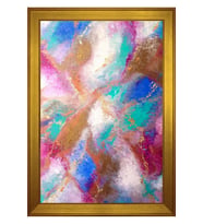 Soyut Şekiller Motifli Kanvas Tablo 50 x 70 cm Gold Çerçeve