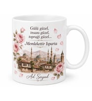 Isparta Temalı Kişiye Özel Baskılı Kupa Bardak Memleket Hediye