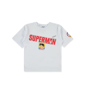 Superman Erkek Çocuk Tişört 10-13 Yaş Sarı (Beyaz)