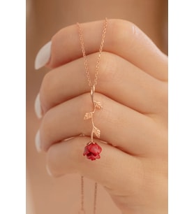 Vog -  Vog -  Rose (Altın Kaplama) Gül Obje Vog -  925 Ayar Gümüş