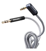 Philips SWR2114F/93 1 Metre 3.5Mm Stereo AUX Ses Kablosu 90 Derece L Tipi Açılı Örgülü Zırhlı