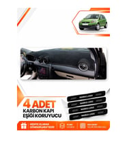 FORD FİESTA TİP 2 (2003-2010) Uyumlu Ön Torpido Koruma Kılıfı Halısı - Siyah