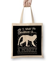 All I Want For Christmas Is A Monkey Knit Pattern Bez Çanta Uzun Saplı