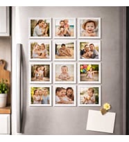 Kare Magnet Çerçevesi 10'lu Paket ve 25 Adet Fotoğraf