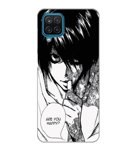 Samsung Galaxy A12 Uyumlu Death Note Tasarımlı Şeffaf Telefon Kılıfı