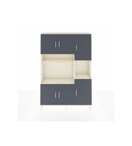 Arges Dolap 9 Raflı 6 Kapaklı 132x30x195 Aytaşı-Antrasit/Aytaşı