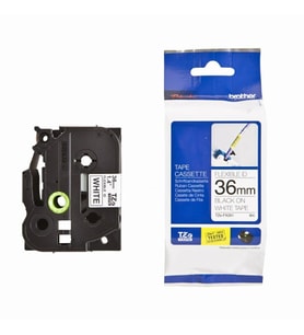 BROTHER P-Touch TZE-FX261 BEYAZ ESNEK ETIKETE SIYAH (36mm x 8m)