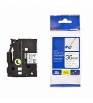 BROTHER P-Touch TZE-FX261 BEYAZ ESNEK ETIKETE SIYAH (36mm x 8m)