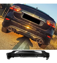 Renault Fluence Sağ Sol Çift Çıkışlı Arka Ek Plastik Siyah Difüzör 2009-2016 Arka-difizör-bodykit-ek
