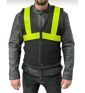 Motosiklet Yelek Reflektörlü Neon Çizgili Motorcu Reflektif Yeleği