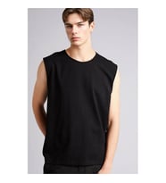Defacto 26Y801003026 Siyah Erkek Kolsuz T-shirt C7205AX/BK81