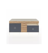 Kronos Konsol 3 Raflı 6 Çekmeceli 4 Kapaklı 220x59x99 Aytaşı-Antrasit/Çam