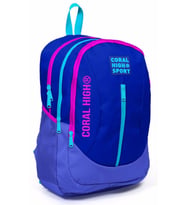 Coral High Sport Lacivert Pembe Okul ve Günlük Sırt Çantası - Dört Gözlü - USB ve AUX Soketli