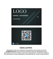 NFC ve QR Kod Özellikli Temassız Dijital Kartvizit (Siyah-Mavi)
