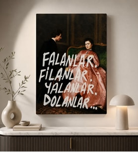 BK Gift Vintage Klasik Sanat Esprili Sözlü Dekoratif Kanvas Tablo - 1