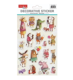 TANEX KIDS TNX-25366 DEKOTARİF ETİKETLER - KABARTMALI SEVİMLİ CANLILAR SERİSİ - 1 ADET