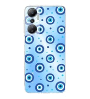 PrintiFy İnfinix Hot 20 ile Uyumlu Nazar Boncuğu 1 Baskılı Kamera Korumalı Şeffaf Silikon Kılıf
