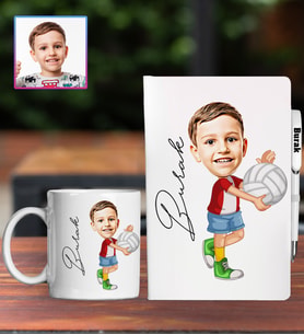 Kişiye Özel Karikatür Tasarım Defter Kalem Kupa Hediye Seti 96328