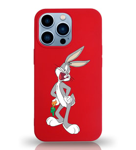 Apple iPhone 13 Pro Max  Lansman Kılıf Bugs Bunny Tasarımlı Altı Kapalı İçi Kadife Kaplı  Kapak (Şeffaf)