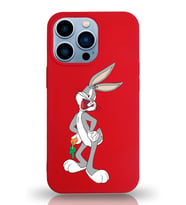 Apple iPhone 13 Pro Max  Lansman Kılıf Bugs Bunny Tasarımlı Altı Kapalı İçi Kadife Kaplı  Kapak (Şeffaf)