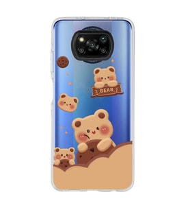 Poco X3 Pro / X3 NFC Uyumlu Bear Tasarımlı Şeffaf Telefon Kılıfı