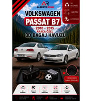 Volkswagen Volkswagen Passat B7 2010 - 2015 Araca Özel 3D Bagaj Havuzu