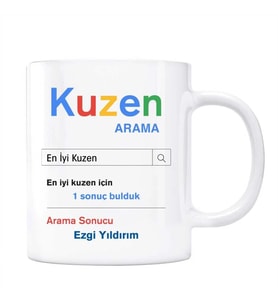 Kişiye Özel İsimli Kuzen Google Arama Motoru Kupa Bardak