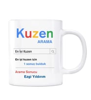 Kişiye Özel İsimli Kuzen Google Arama Motoru Kupa Bardak