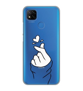Redmi 9C / Redmi 10A Uyumlu Kalp Desenli Şeffaf Telefon Kılıfı