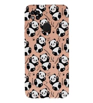 Xiaomi Redmi 10a Uyumlu Lansman Kılıf Panda Tasarımlı İçi Kadife Kapak-Pudra (Şeffaf)