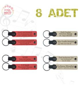 N Çiçeği & S Kahve, 8’li Set, Kişisel Mesajlı Deri Hediyelik, Müzik Festivali Katılımcılarına Hediye