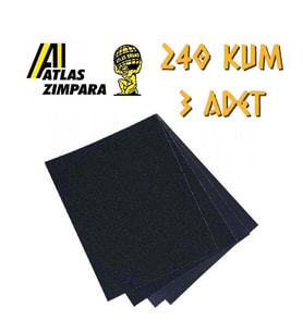Atlas 188 Su Zımparası 240 Kum - 3 Adet (Siyah)