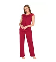 Bordo Penye Pijama Takımı - 1632