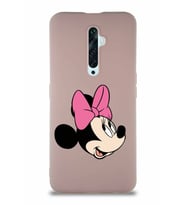 Oppo Reno 2Z Soft Premier Kapak Minnie Mouse-A Tasarımlı Silikon Kılıf - Pudra (Şeffaf)