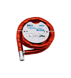 Kırmızı Motor Bisiklet Kilidi 22 mm x 150 cm