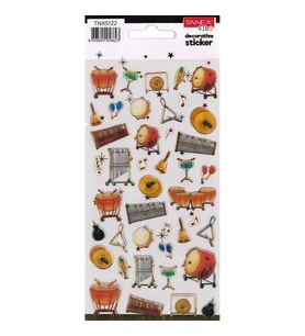 TANEX KIDS TNX-5122 DEKOTARİF ETİKETLER - KABARTMALI DAMLA MÜZİK ALETLERİ 3 - 1 ADET
