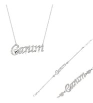 925 Ayar Gümüş Canım Yazılı Kalp Set (Karışık)