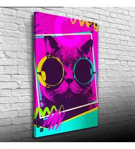 Pop Art Tarzı Eflatun Tonlarda Dekoratif Kanvas Tablo 50 x 70