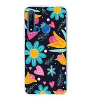 PrintiFy Huawei P20 Lite 2019 ile Uyumlu 1mm Slim Fit Retro Renkler 1 Baskılı Şeffaf  Kılıf