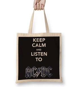 Banda Ac Dc Müzik Grubu Bez Çanta Uzun Saplı