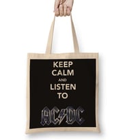 Banda Ac Dc Müzik Grubu Bez Çanta Uzun Saplı