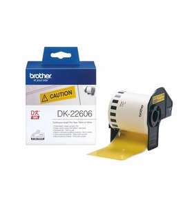 BROTHER P-Touch DK-22606 DAYANIKLI SÜREKLI FILM YÜZEYLI SARI ETIKET (62mm x 15, 24m)